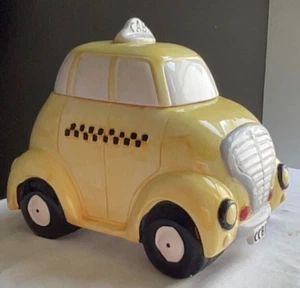 Vintage Porcelain Taxi Cookie Jar. Cookie Cab Co. 11" - Picture 1 of 7
