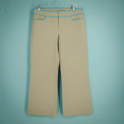 Pantalones de algodón Armani Exchange talla 8 color azul caqui tostado detalle pierna ancha recta Foto 1 de 4