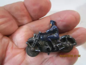 DINKY TOYS 37b Polizei Motorrad mit blauer Uniform Originalzustand 50er Jahre Vintage - Bild 1 von 5
