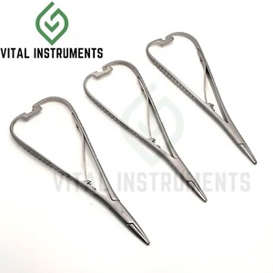 3 Dental Mathieu Needle Holder Snag Free Single Spring Matt Finish Stainless - Picture 1 of 3