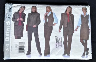 Butterick 5200 Misses Jacket/Vest/Skirt/Pant JG Hook 1997 Pattern 12-14-16 Uncut - Image 1 of 3