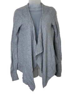 Anthropologie Motte Strick Cardigan Pullover vorne offen grau SP Wasserfall Wollmischung - Bild 1 von 12