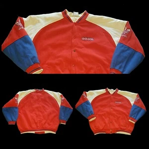 Vintage 80's Adidas Tree Foil Varsity Jacket Size RUN DMC Shell Toes Top Tens - Picture 1 of 7