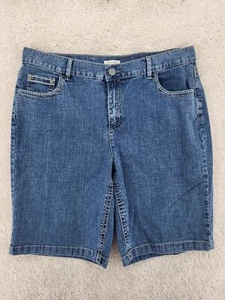 Christopher & Banks stretch jean shorts size 14 mid-rise 10" inseam 5 pocket - Picture 1 of 10