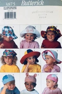 Butterick See & Sew Easy Pattern 3875 Children Size 1-4 Hats (49.5 - 52cm Head) - Picture 1 of 2