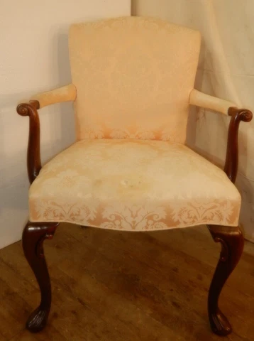 HICKORY CHAIR upholstered Queen Anne Mahogany Chair Cover