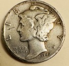 1942/1-D Mercury Dime, Rare, Famous Overdate, , Very Scarce, Key Date Mint Error