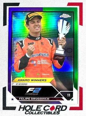 FELIPE DRUGOVICH 2023 Topps Chrome Formula 1 F1 F2 192 Purple Green Refractor (1 - Image 1 of 2
