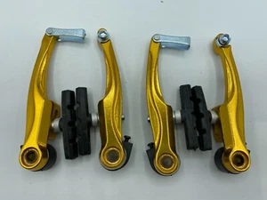 Aluminum V Brake Set For Mountain Bike Road Bike Front & Rear MTB BMX GOLD - Picture 1 of 8