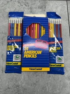VINTAGE 90s New 37 Faber Castell American Pencils #2 Real Wood USA NOS - Picture 1 of 10
