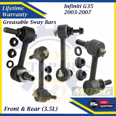MOOG OEM Front & Rear Sway Bar Links For 2003-2007 Infiniti G35 10 Yr Warranty - Image 1 of 4
