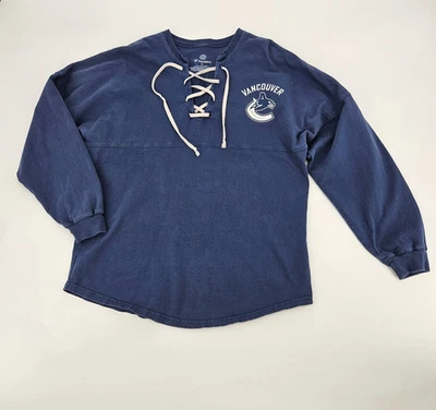 Vancouver Canucks Spirit Jersey Fanatics Shirt Women's size Medium Blue Green - Image 1 of 4