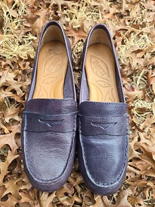 Geborene Damen-Slipper 8,5 Penny-Loafer marineblau Leder gebraucht, in einwandfreiem Zustand - Bild 1 von 7