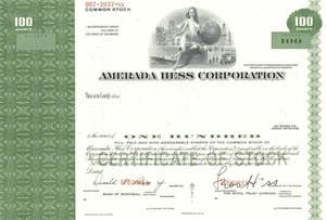 Amerada Hess Corporation - Specimen Stock Certificate - Now the Hess Corporation - Bild 1 von 1