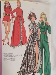 McCalls Sewing Pattern 3060 Misses Junior Jumpsuit Overskirt Size 14 Uncut - Bild 1 von 3
