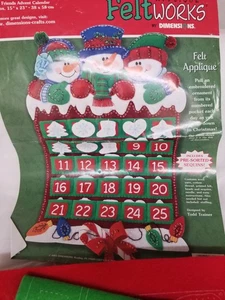 #8118 Dimensions Feltworks 2002 Snow Friends Christmas Advent Calendar Sequins - Picture 1 of 4