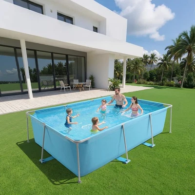Uimoso Rectangular Steel Frame Pool 118 x 78 x 30 in Above Ground Swimming Pool - Image 1 of 4