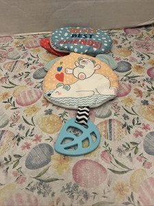 Polar Bear I Love Snow Soft Plush Stroller CarSeat Attach Teether Crinkle Book - Picture 1 of 10