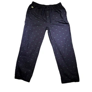 Lacoste Nachtwäsche Hose XL schwarz Baumwolle Lounge Pyjamahose Alligator Logo - Bild 1 von 8