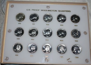 1950 - 1964  Washington Quarters Proofs Collection in a Capital Plastics Holder - Picture 1 of 10