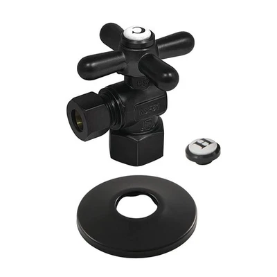 Vintage Angle Stop Valve, Matte Black - Image 1 of 2