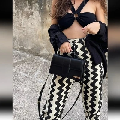 Pantalones Groovy Cider tiro medio ondulados retro pierna recta talla L nuevos con etiquetas Foto 1 de 4