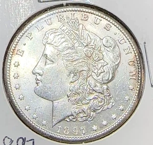 1897-S Morgan Dollar Nice White BU to Choice BU CHN - Picture 1 of 2