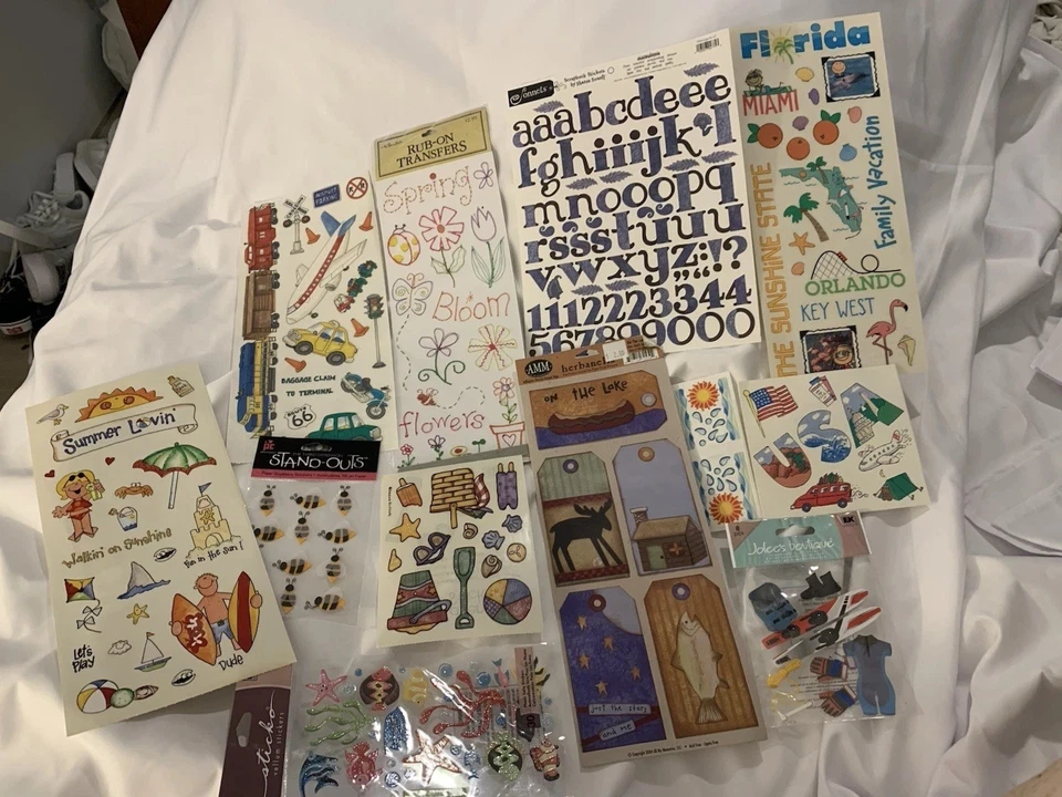 Vintage Stickers 80’s 90’s Rare Book Junk Vacation Road Trip Journal Jolee’s Sun - Image 1 of 4
