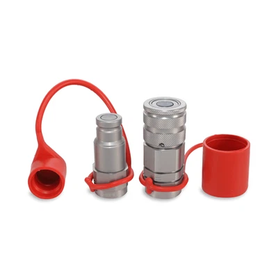 3/8″ Flat Face Hydraulic Quick Couplers Set - 1/2″ NPT Thread - Image 1 of 4