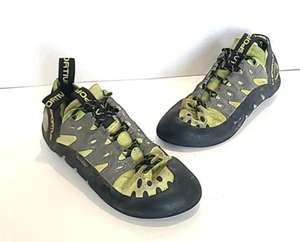 La Sportiva Climbing Shoes Mens Size 8.5 Black Green Tarantulace Lace Up Leather - Picture 1 of 9
