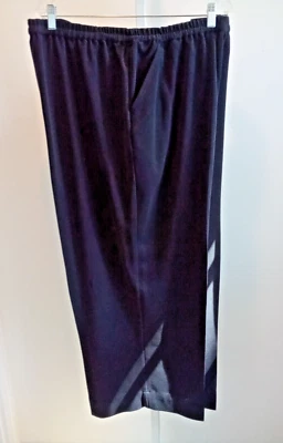 Calça Ulla Popken preta mistura poli, perna larga plus size 24/26W (85802) - Imagem 1 de 4