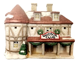 OLD WORLD CHRISTMAS VILLAGE PORCELAIN HOUSE - WINDSOR CLUB HOUSE W/ LIGHT CORD - Picture 1 of 5