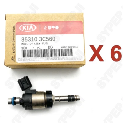 6 X Inyector de combustible para Hyundai Genesis Santa Fe Azera Kia K900 Sedona 35310-3C560 Foto 1 de 4
