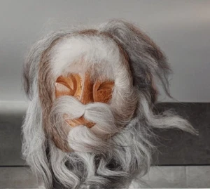 David Hendren Old Man Wall Art Spirit Mask Black Cottonwood Bark Alaska Handmade - Picture 1 of 7