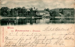 AK GRUSS AUS SCHAFWASCHEN RIMSTING ROSENHEIM VON DER SEITE GESEHEN 1898 - Bild 1 von 2