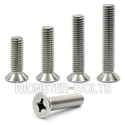 #8-32 Phillips Flat Head Machine Screws, 82° Countersunk A2 18-8 Stainless Steel - Image 1 of 2