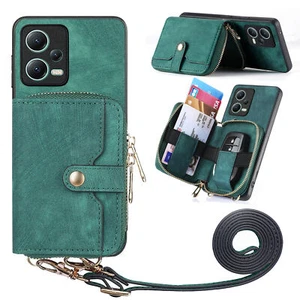Multifunction Crossbody Green Case Zipper Wallet Cards Holder Bag Strap Cover - Picture 1 of 11