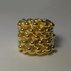 Highly Polished 5 Row Keeper Jewellers Bronze Ring Dipped in 9ct Gold Size W