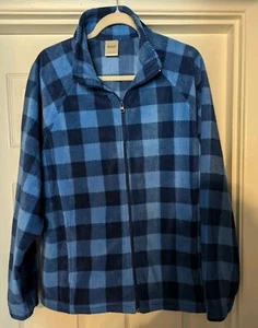 Blair Damen blau karierte Feece Full Zip Jacke mit Taschen Größe Large - Bild 1 von 5