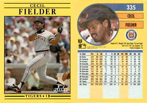 Cecil Fielder 1991 Fleer Baseball Card 335  Detroit Tigers