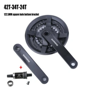 Shimano Tourney FC-TY301 6/7/8 Speed Bike Bicycle Crankset 42-34-24T 48-38-28T - Picture 1 of 12