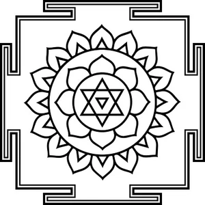 Lotus Yantra - adesivo da parete - adesivo da parete - decalcomania da parete - Foto 1 di 4