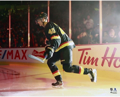 Elias Pettersson Vancouver Canucks Black Alternate Jersey Pregame 16x20 Photo Cover