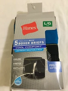 NWT Hanes Boys Boxer Briefs Underwear 5 pairs/pack Blue Gray Green Black Mesh - Picture 1 of 3