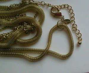 Signed Chico's Long Mesh Link Snake Chain Necklace 48" Long - Picture 1 of 5