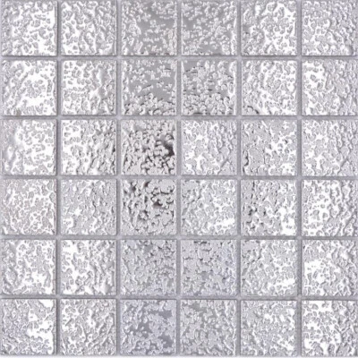 Medio Piastrelle Mosaico IN Ceramica Argento Martellato Piano di Lavoro 10 Opaco - Immagine 1 di 4