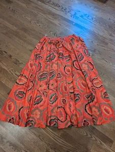 CHRISTIAN SIRIANO New York Multicolr Tropical Print Orange Maxi Full Skirt L NWT - Picture 1 of 4