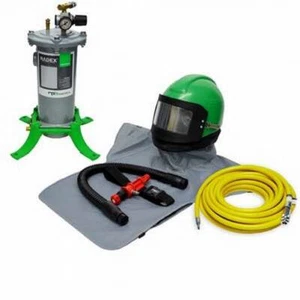 Complete Set Warm Air Fresh Air Fed Sandblasting Helmet System For Shotblasting - Picture 1 of 1