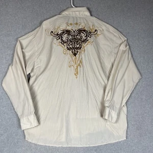 Camisa Colección Pronti Para Hombre XL Tostada Mangas Largas Estampado Trasero y Frontal Arrugado - Imagen 1 de 9