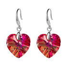 Heart Rhinestone Zircon Women Hooks Earrings Charm 925 Silver Wedding Jewelry